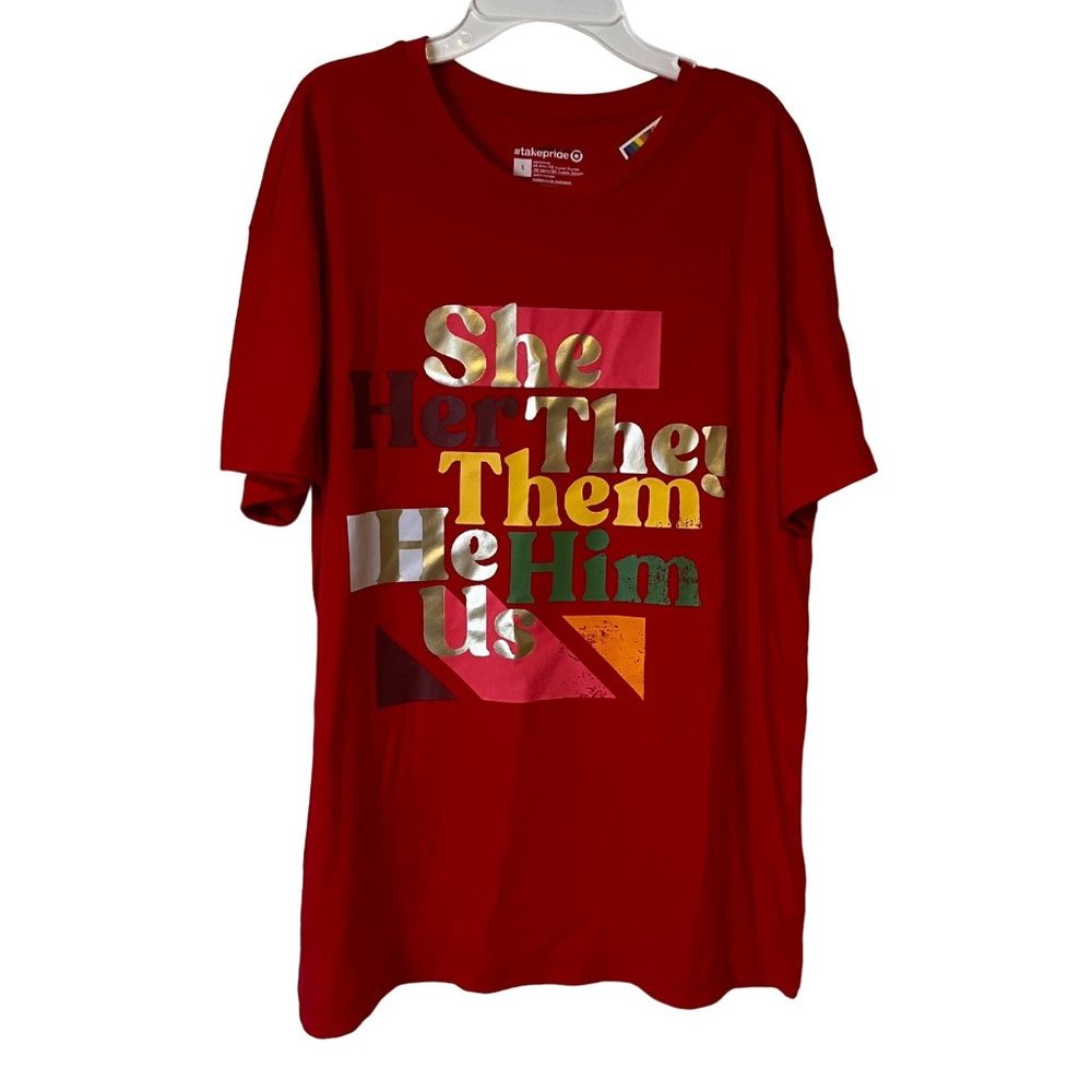 Take Pride Shirt LGBTQIA T Shirt Womens Small Red Graphic Short Sleeve NEW